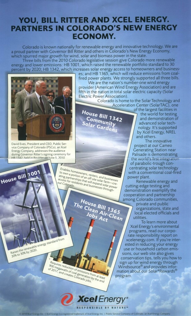 Xcel bragging all the legislation it supported to raise energy rates.